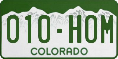 CO license plate 010HOM