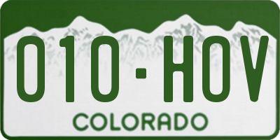 CO license plate 010HOV