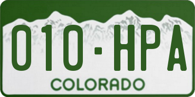 CO license plate 010HPA