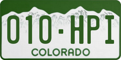 CO license plate 010HPI