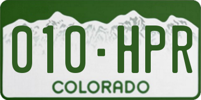 CO license plate 010HPR