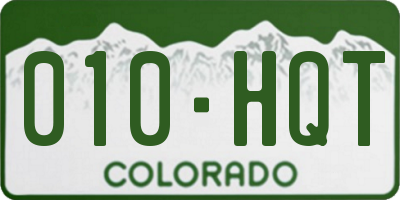 CO license plate 010HQT