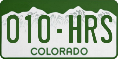 CO license plate 010HRS