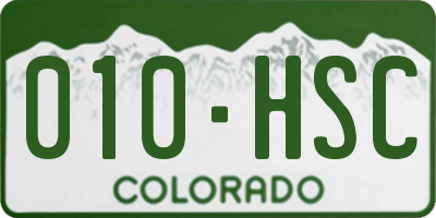 CO license plate 010HSC