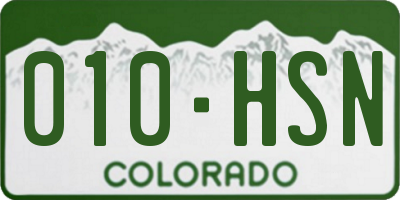 CO license plate 010HSN