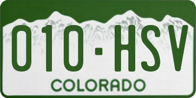 CO license plate 010HSV