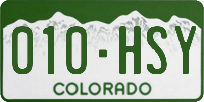 CO license plate 010HSY
