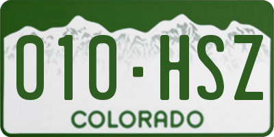 CO license plate 010HSZ