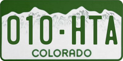 CO license plate 010HTA