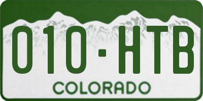 CO license plate 010HTB