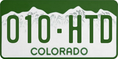 CO license plate 010HTD