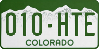 CO license plate 010HTE