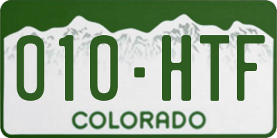 CO license plate 010HTF