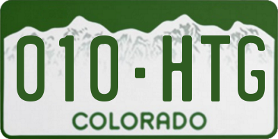 CO license plate 010HTG