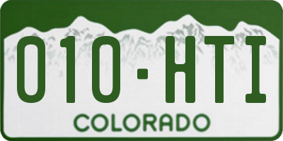 CO license plate 010HTI