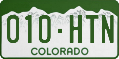 CO license plate 010HTN