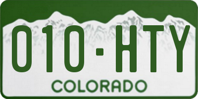 CO license plate 010HTY