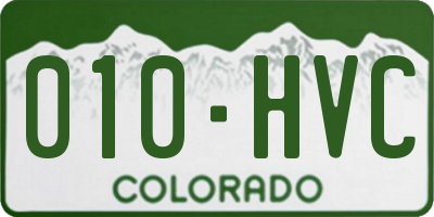 CO license plate 010HVC