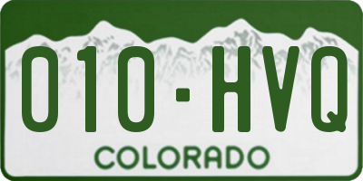 CO license plate 010HVQ