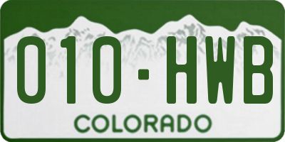 CO license plate 010HWB
