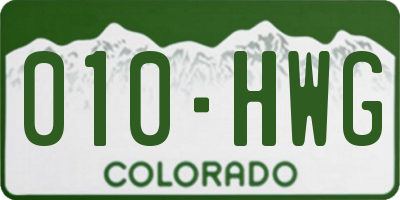CO license plate 010HWG