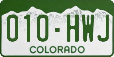 CO license plate 010HWJ