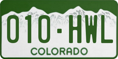 CO license plate 010HWL