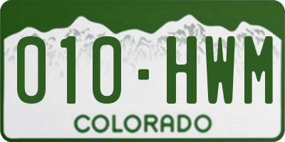 CO license plate 010HWM