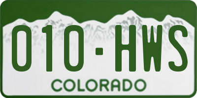 CO license plate 010HWS