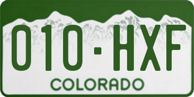 CO license plate 010HXF
