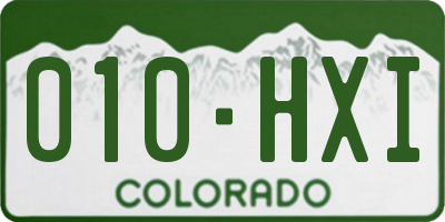 CO license plate 010HXI