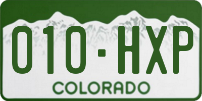 CO license plate 010HXP