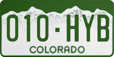 CO license plate 010HYB