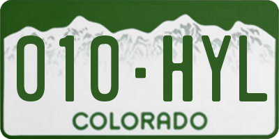 CO license plate 010HYL