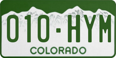 CO license plate 010HYM