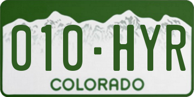 CO license plate 010HYR