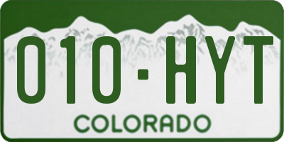 CO license plate 010HYT