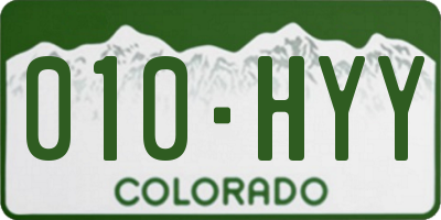 CO license plate 010HYY