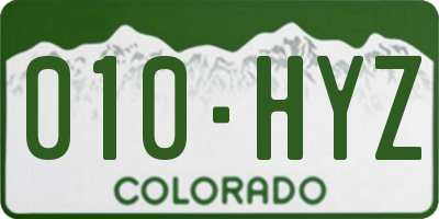 CO license plate 010HYZ
