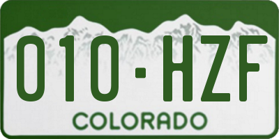 CO license plate 010HZF
