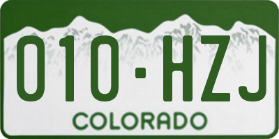 CO license plate 010HZJ