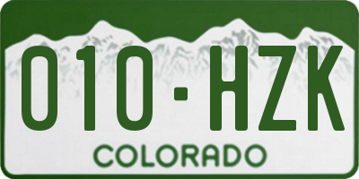 CO license plate 010HZK