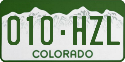 CO license plate 010HZL