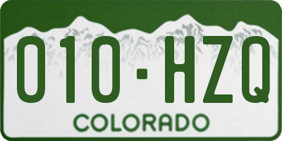 CO license plate 010HZQ