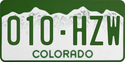 CO license plate 010HZW