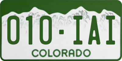 CO license plate 010IAI