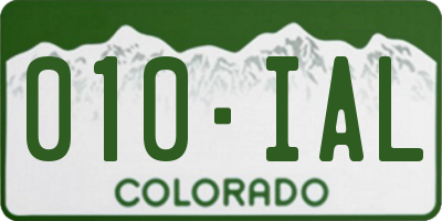 CO license plate 010IAL