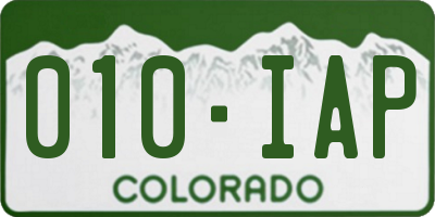 CO license plate 010IAP