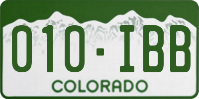 CO license plate 010IBB