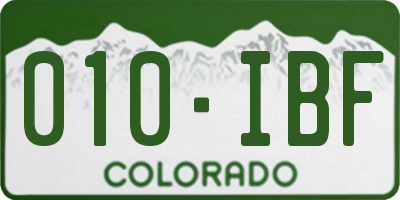 CO license plate 010IBF